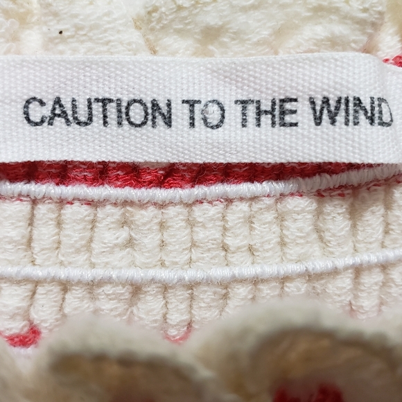 Caution To The Wind Maxi Shoulder Strap Red & Cream Striped Dress Soft Women M - Picture 6 of 6